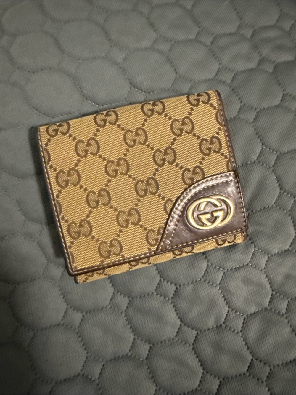 Gucci - Interlocking GG Canvas Bi Fold Brown Compact Wallet COA INCLUDED